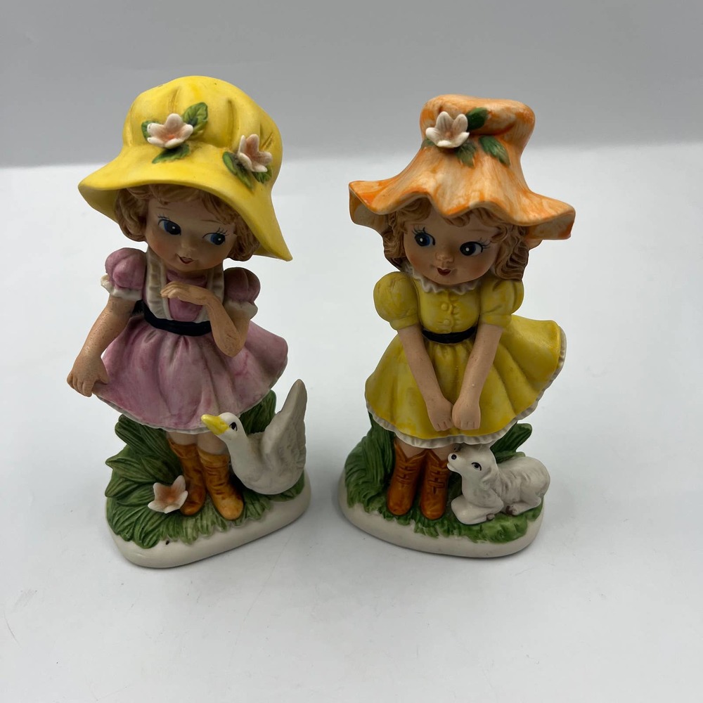 Vintage Flower Forest Fairy Lot 4 Ceramic Cottage Core Decor Figurines - Picture 3 of 8